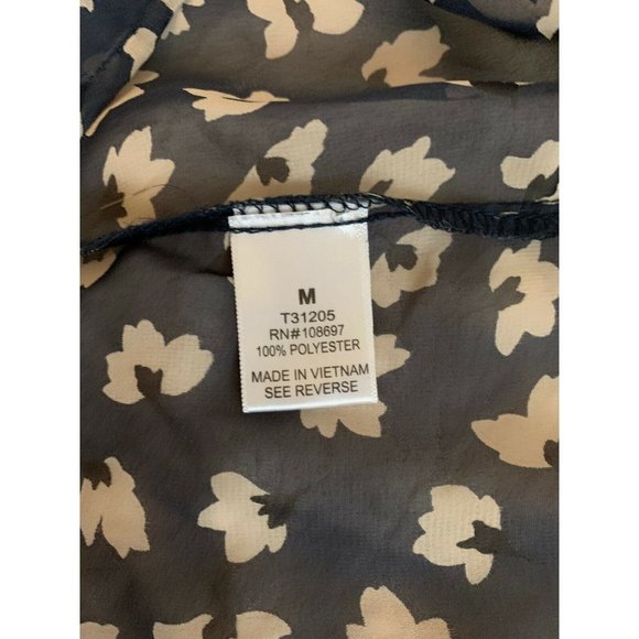 Alice Blue STITCH FIX Women's Sz M Blue Sheer Floral Roll Tab Long Sleev… - Picture 8 of 9